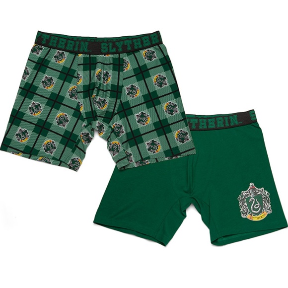 NWT Harry Potter 2 Pk Slytherin House Boxer Briefs - Picture 1 of 5